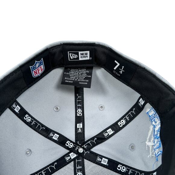 New Era 59FIFTY NFL Detroit Lions Claw Scratch Fitted Hat Men’s 7 1/4 Gray Blue - Picture 7 of 9